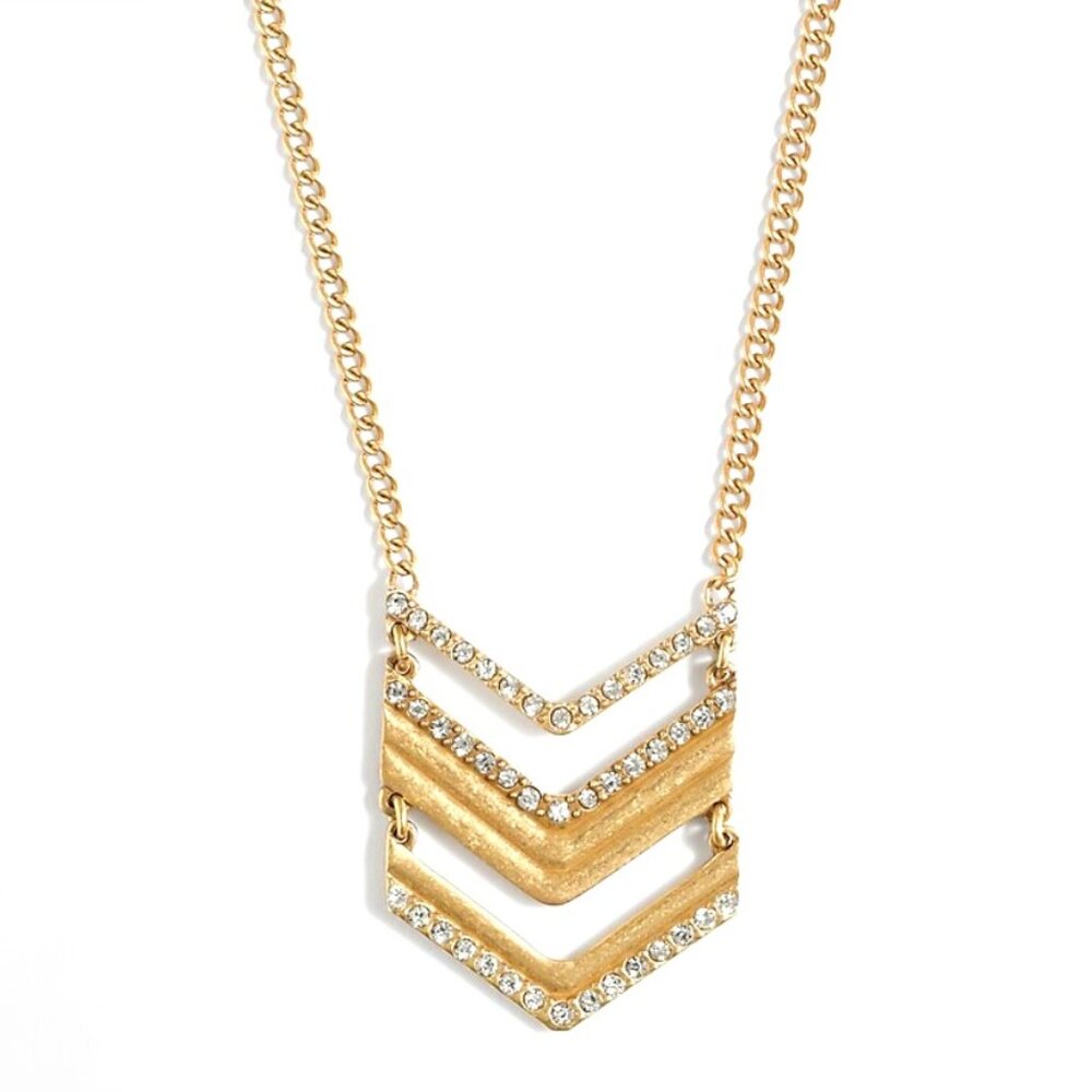J. Crew Chevon Pendant Necklace - Gold